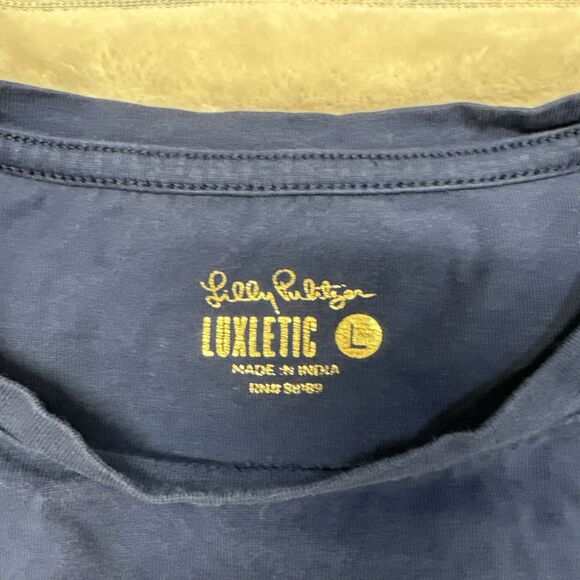 Lilly Pulitzer Girls Navy Blue Long sleeve  Tshirt Size Large - Picture 2 of 7